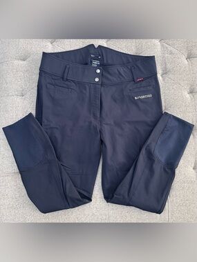 EUC B VERTIGO NAVY BLUE HIGH WAISTED SILICONE KNEE PATCH BREECHES